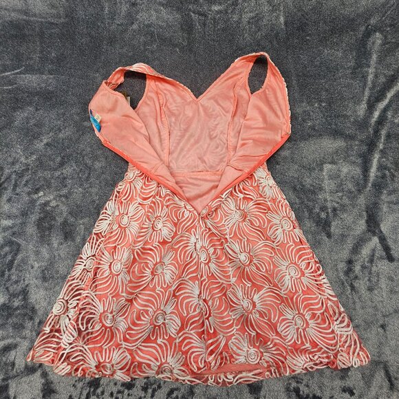 Buttons for Francescas Tank mini dress womens Medium ebrodered tulle coral - Picture 6 of 11